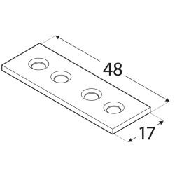 Plochá spojka 48x14mm, 1,5mm pozink, počet dier s priemerom 4,5mm-4ks Plochá spojka 48x14mm, 1,5mm pozink, počet dier s priemerom 4,5mm-4ks